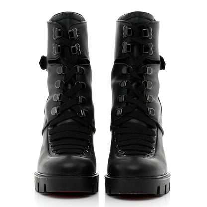 Christian Louboutin Calfskin Macademia 100 Biker Platform Boots 38 Black 2 of 8