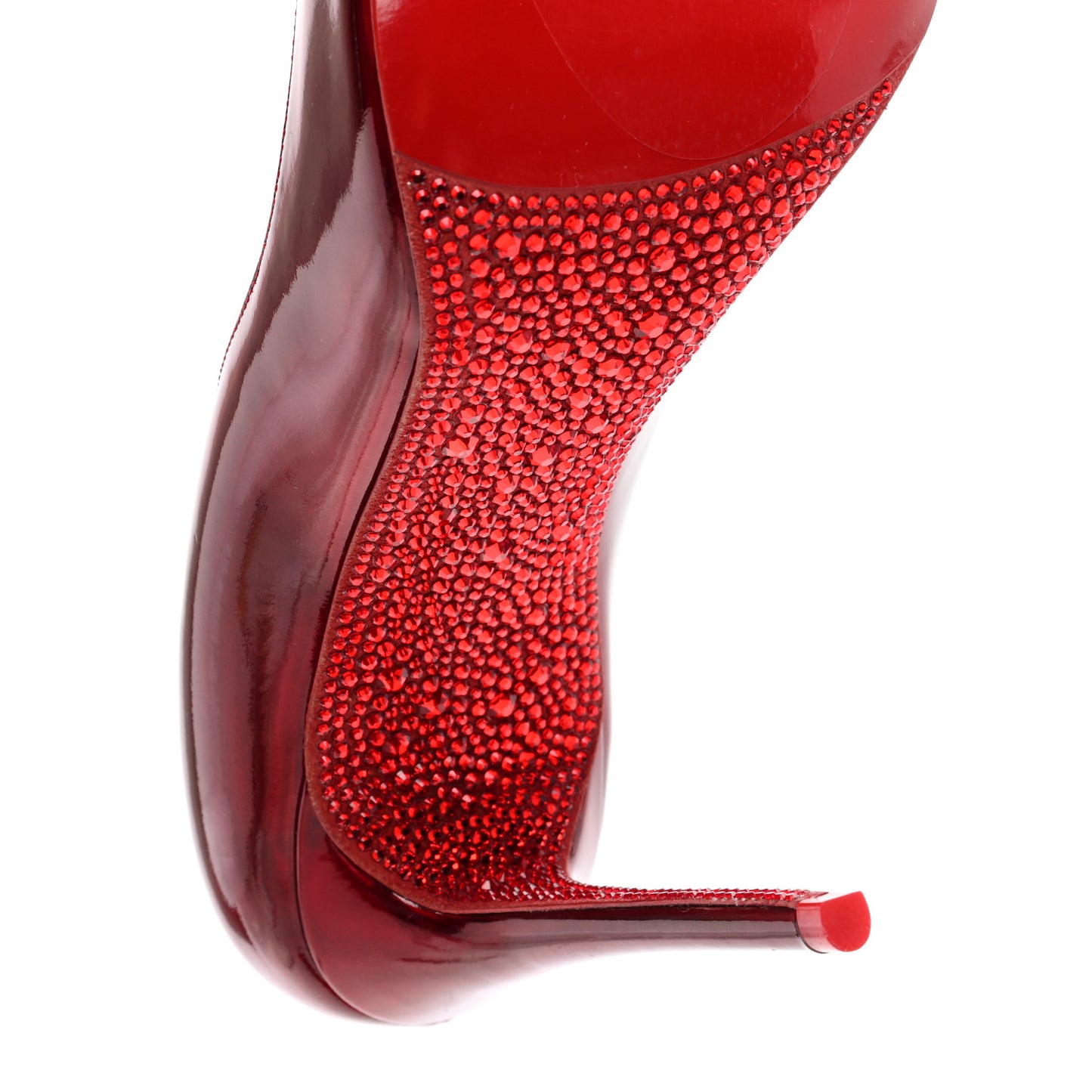 Metallic Patent Psychic Crystal Strass Hot Chick Pumps 38.5 Loubi