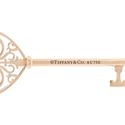 Tiffany 18K Rose Gold Diamond Enchant Heart Key Pendant Necklace 4 of 6