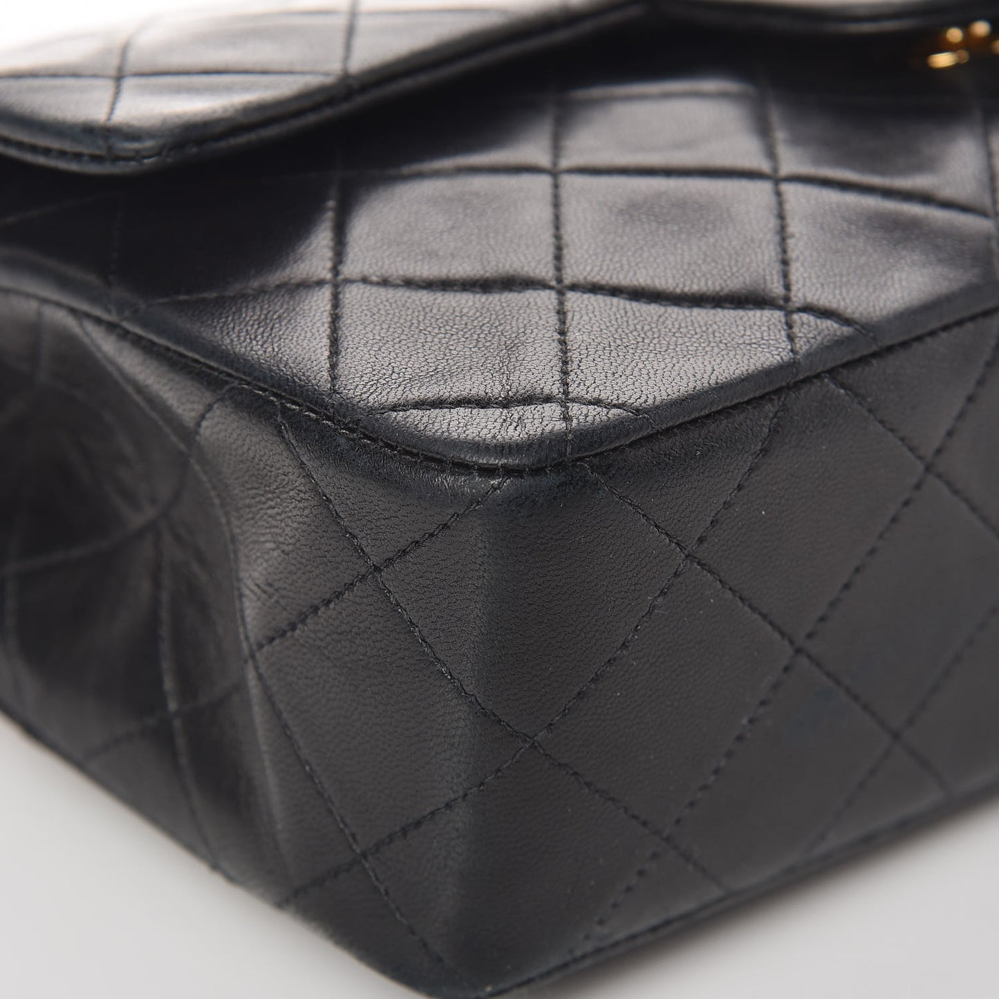 Lambskin Quilted Small Double Flap Black