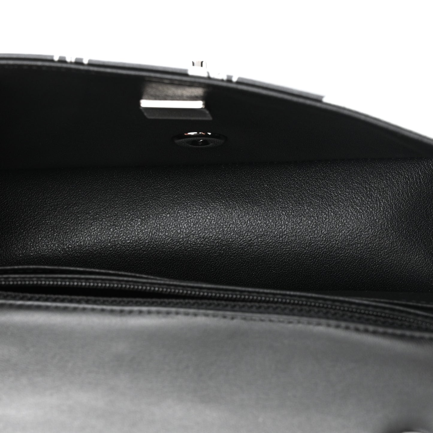 Lambskin Printed Mini Rectangular Flap Black Silver