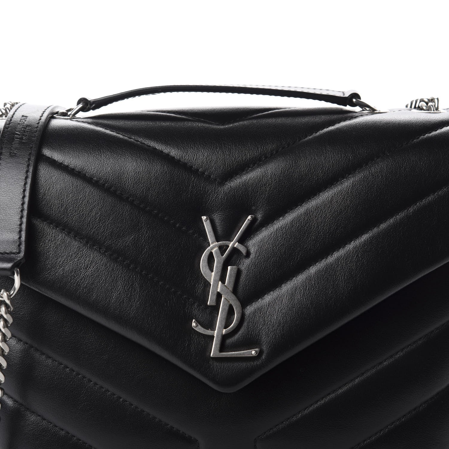 Saint Laurent Calfskin Y Quilted Monogram Small Loulou Chain Satchel Black 12 of 12