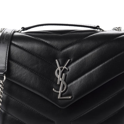 Saint Laurent Calfskin Y Quilted Monogram Small Loulou Chain Satchel Black 12 of 12