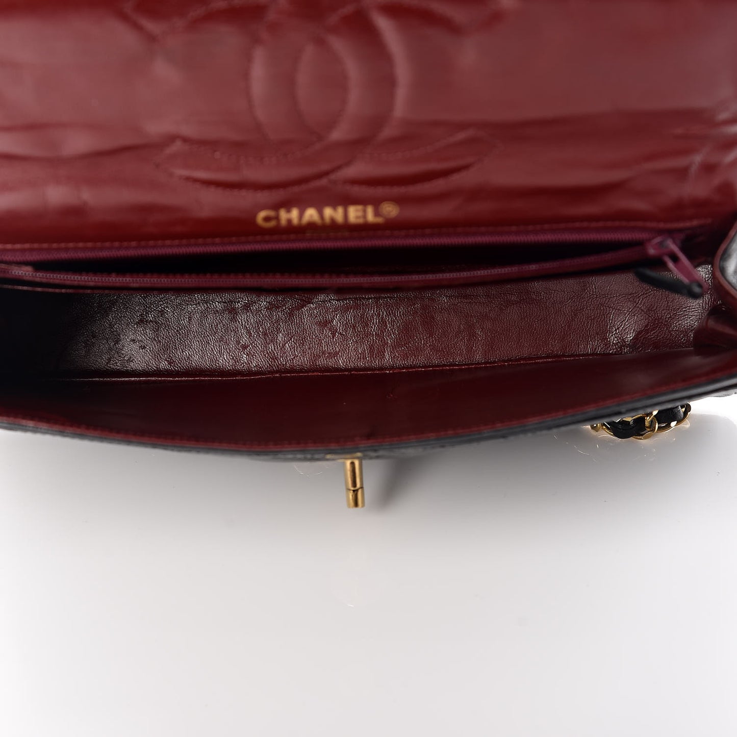 Lambskin Quilted Medium Double Flap Black