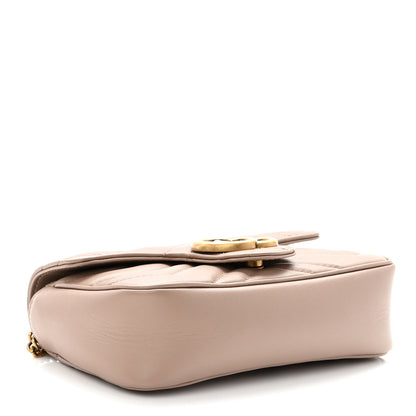 Gucci Calfskin Matelasse Super Mini GG Marmont Shoulder Bag Porcelain Rose 4 of 11
