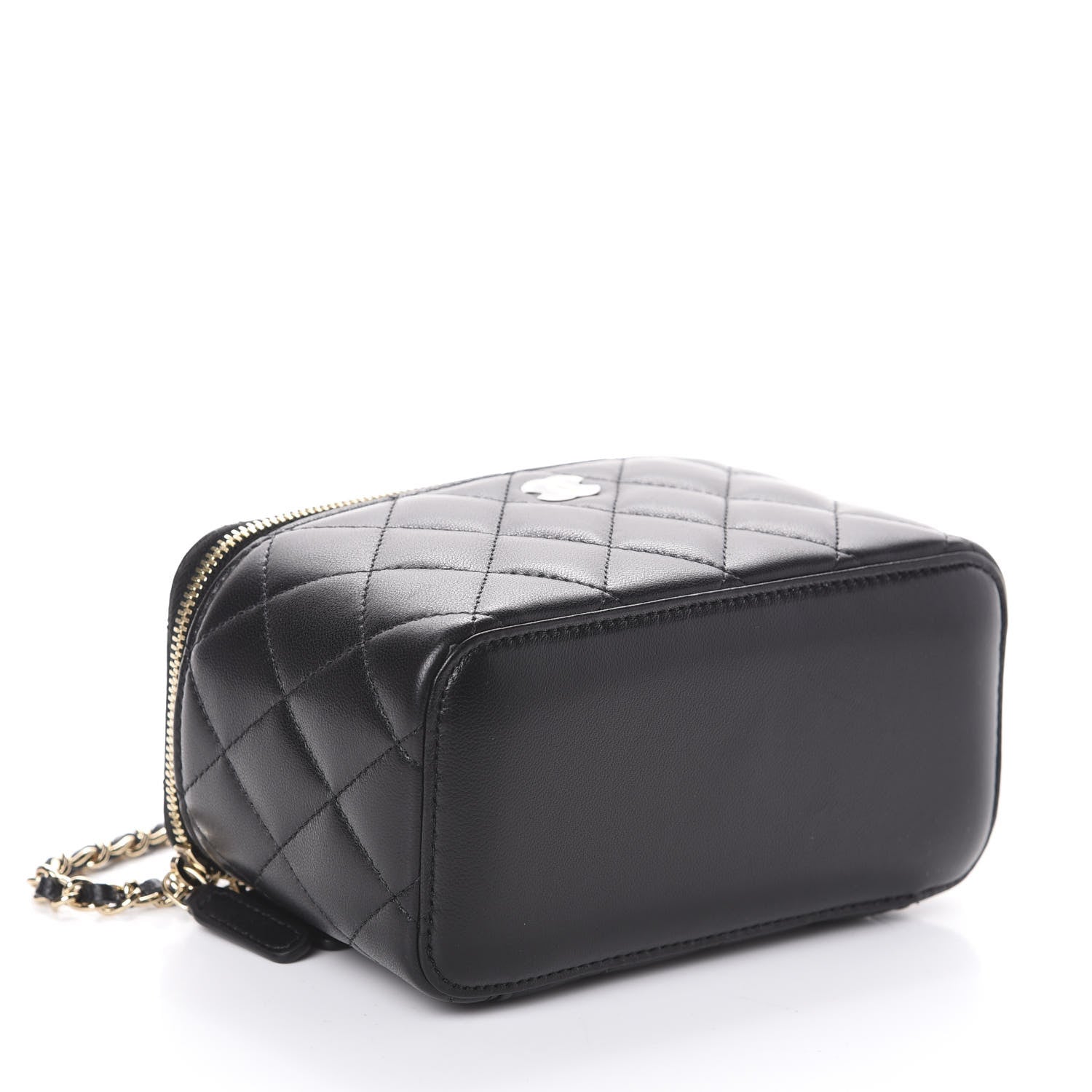 Chanel Lambskin Quilted Small Vanity Case With Chain Black 4 of 9