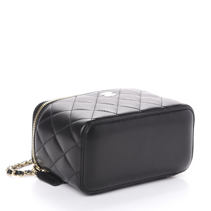 Chanel Lambskin Quilted Small Vanity Case With Chain Black 4 of 9