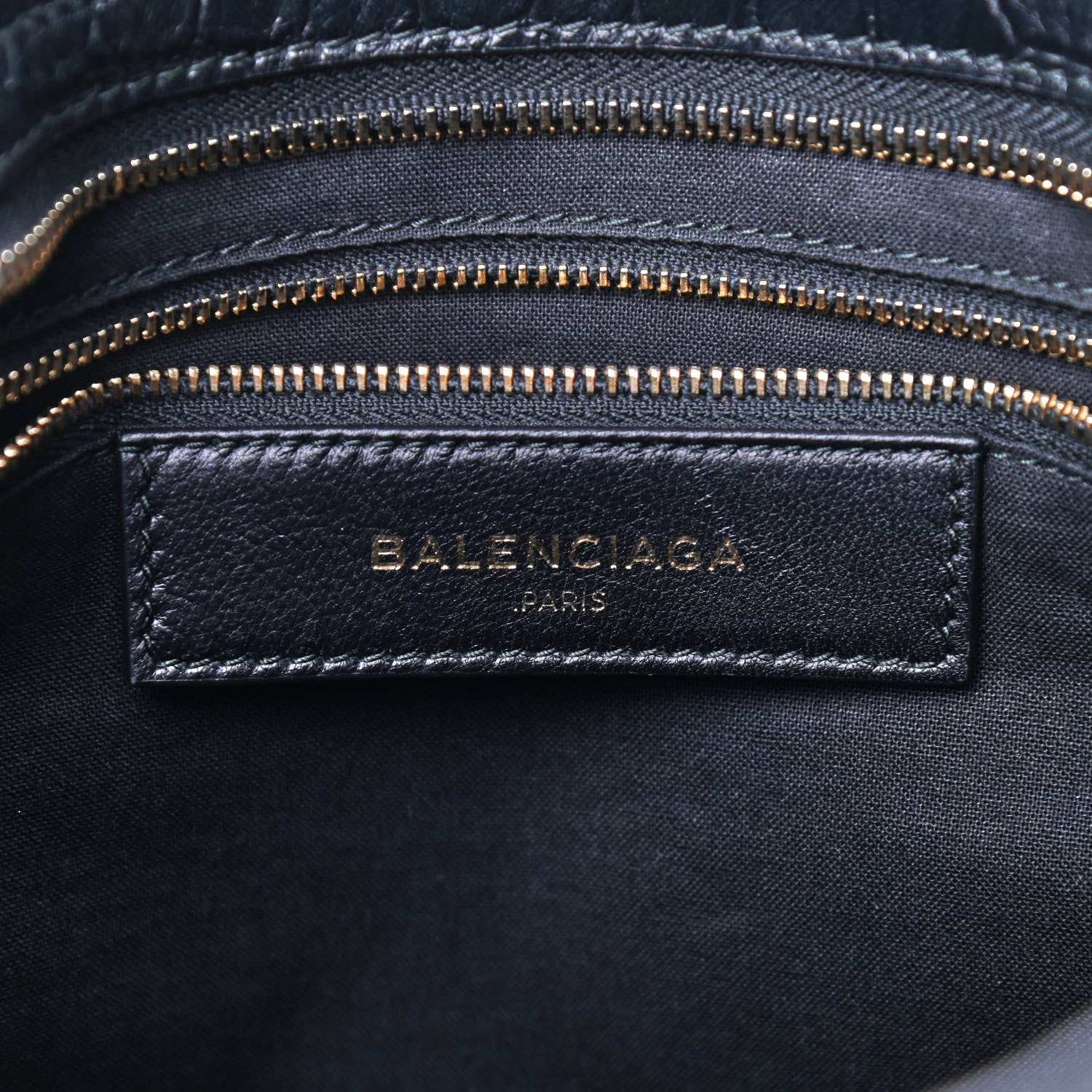 Balenciaga Calfskin Crocodile Embossed Classic Hardware City Black 8 of 10