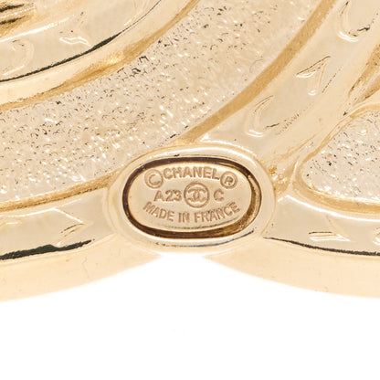 Chanel Crystal CC Brooch Light Gold 4 of 4