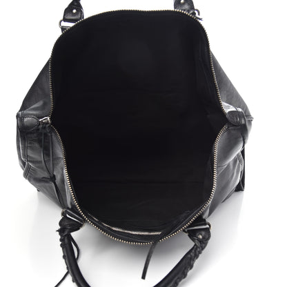 Balenciaga Agneau Classic Silver Hardware Weekender Black 5 of 13