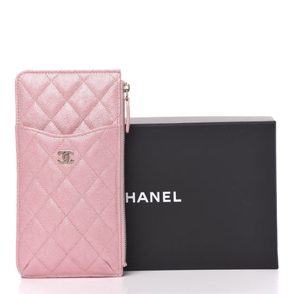 Chanel Iridescent Caviar Quilted Classic Flat Wallet Pouch Pink 8 of 8