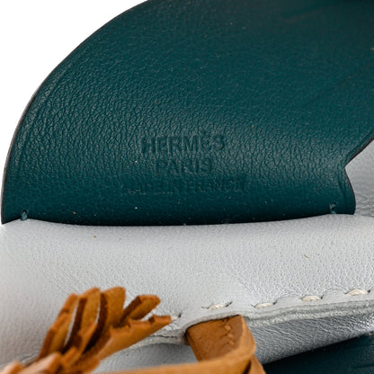 Hermes Milo Lambskin Grigri Rodeo Pegase Horse Bag Charm MM Bleu Brume Sesame Vert Bosphore 3 of 5
