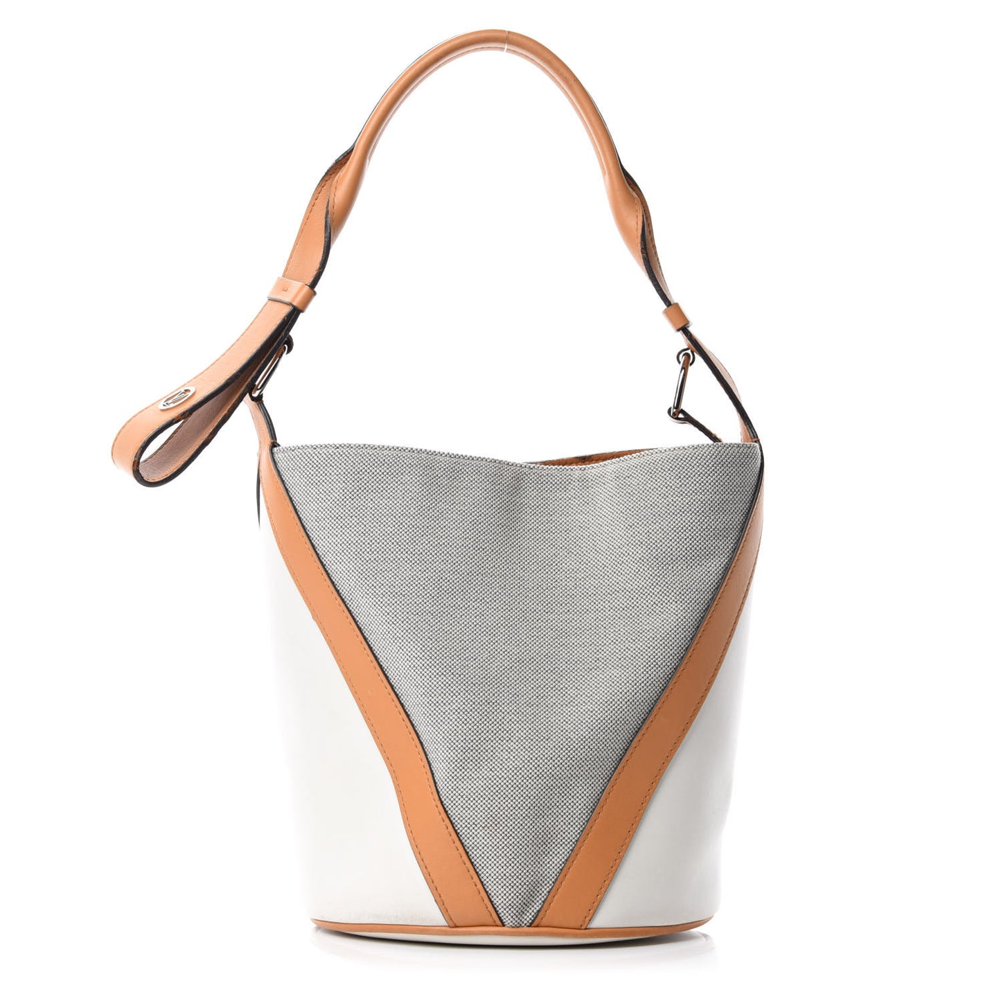 Calfskin Canvas V Bucket Bag GM