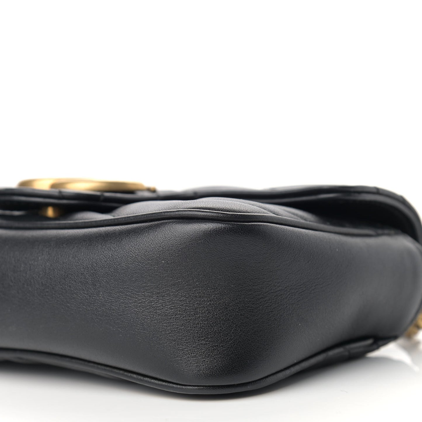 Calfskin Matelasse Super Mini GG Marmont Shoulder Bag Black