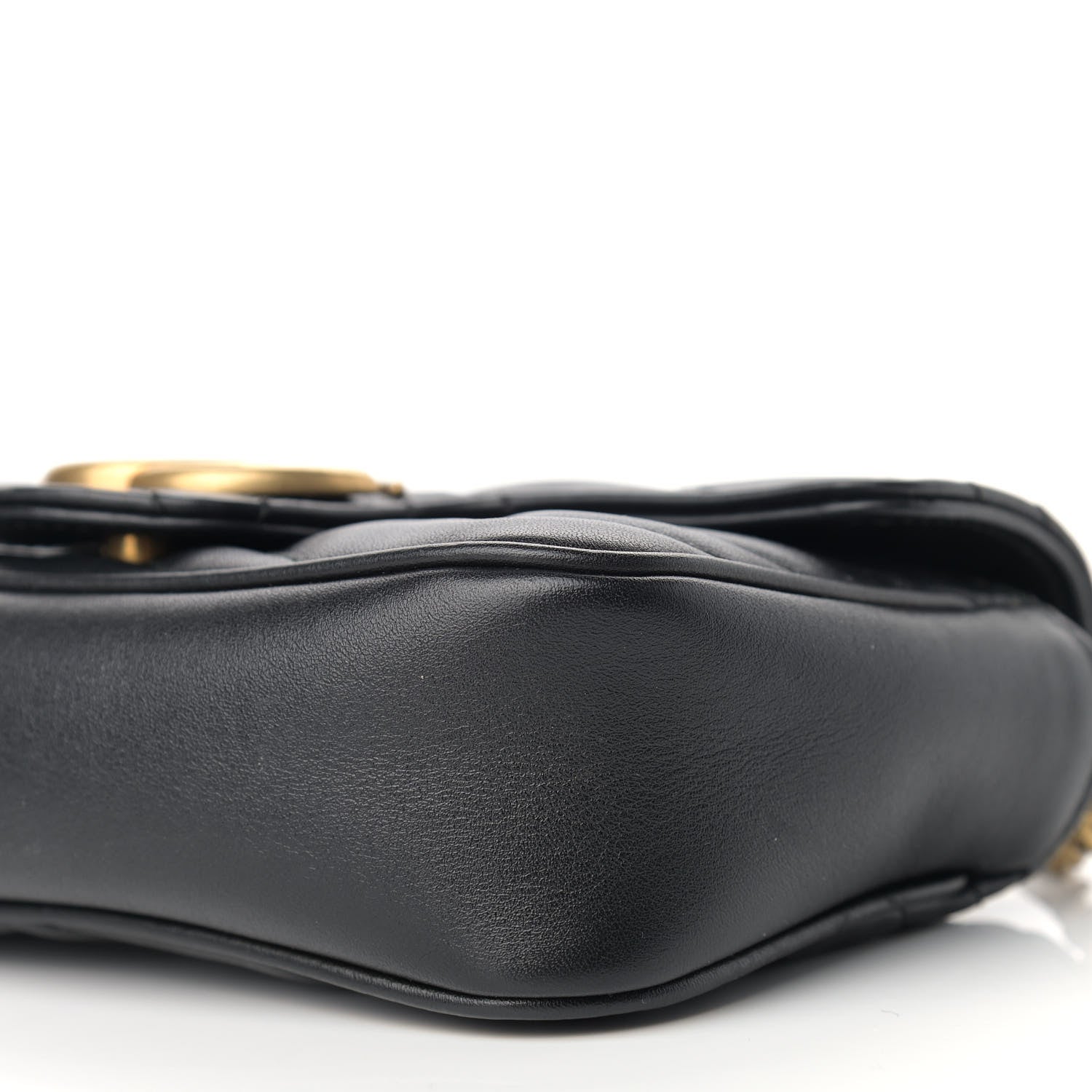 Gucci Calfskin Matelasse Super Mini GG Marmont Shoulder Bag Black 9 of 14