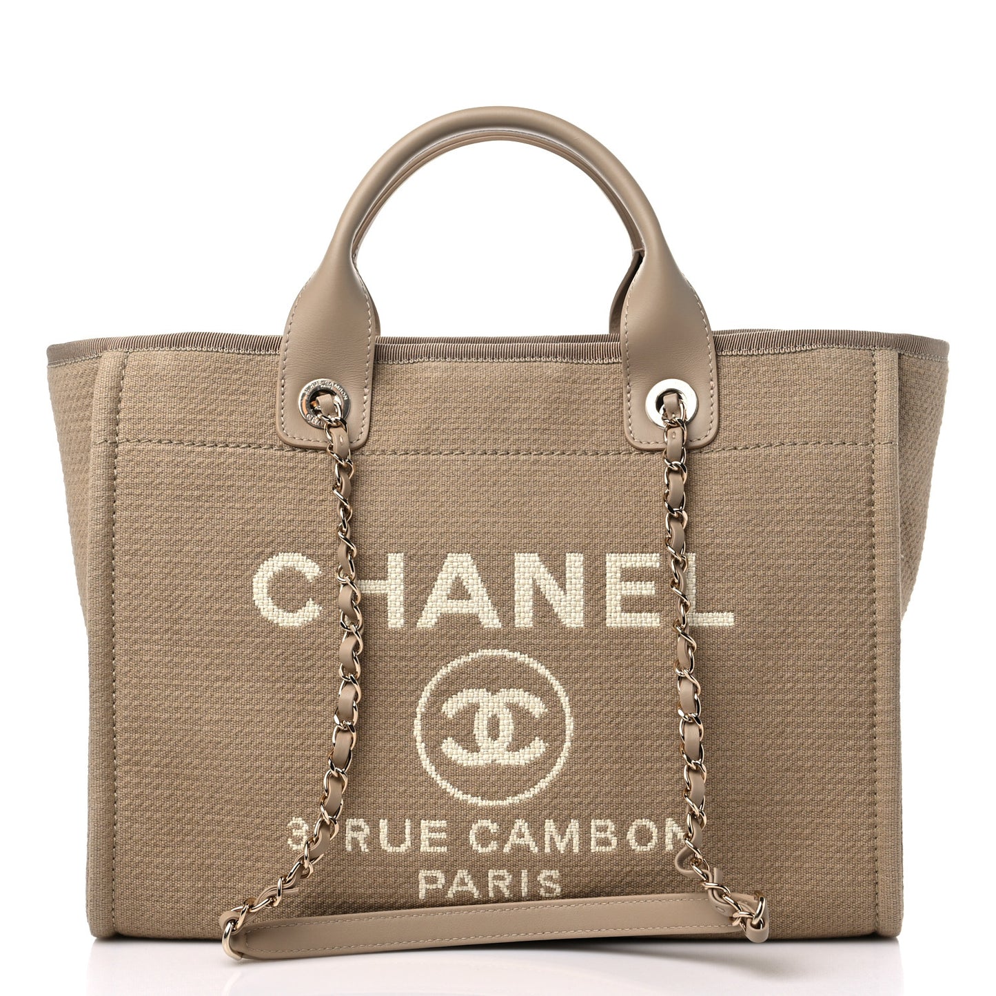 Mixed Fibers Small Deauville Tote Beige