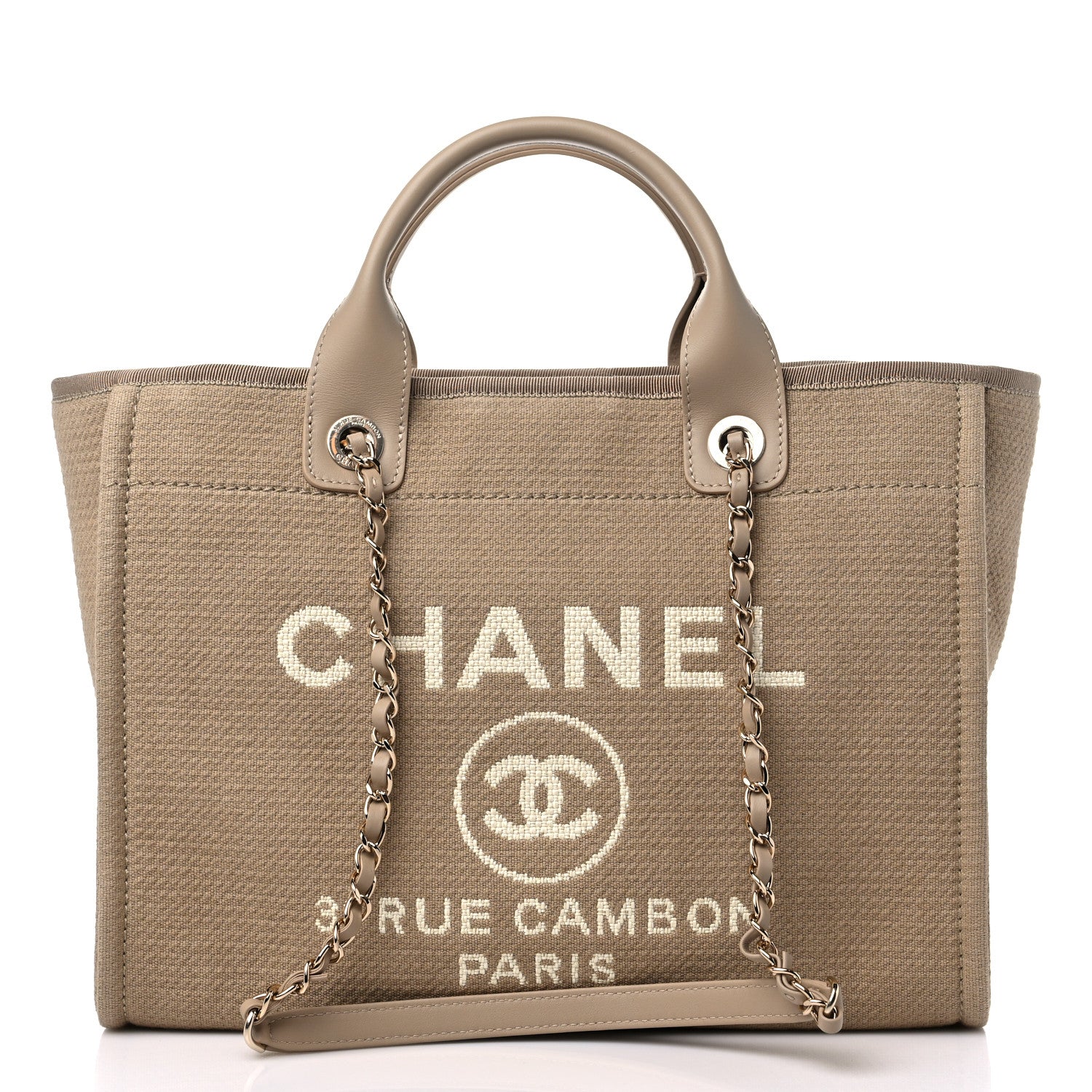 Chanel Mixed Fibers Small Deauville Tote Beige 2 of 9
