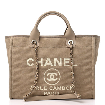 Chanel Mixed Fibers Small Deauville Tote Beige 2 of 9