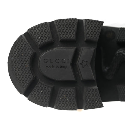 Gucci Magnum Calfskin Pearl Lace Up Combat Ankle Boots 39 Black 7 of 9