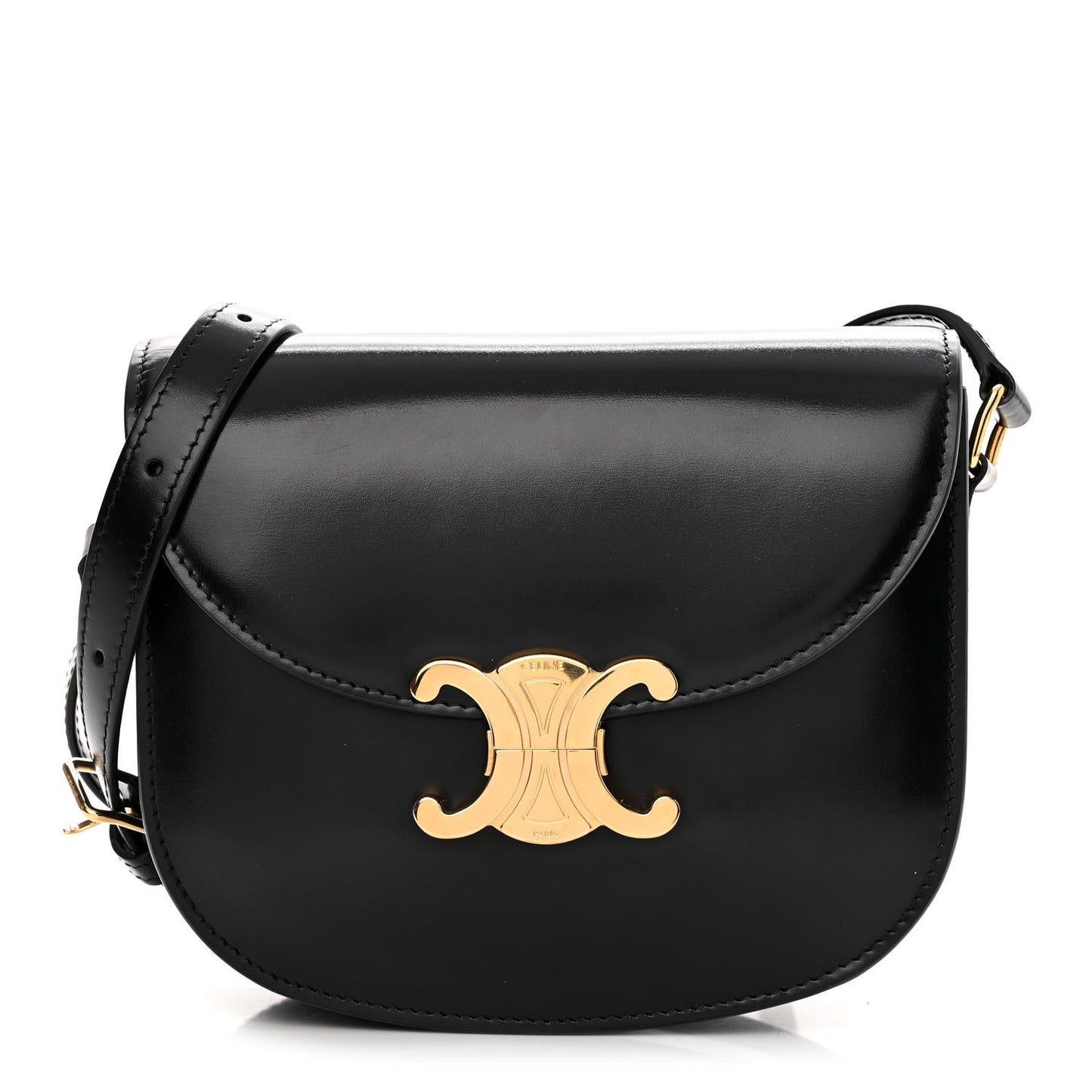 Shiny Calfskin Teen Besace Black