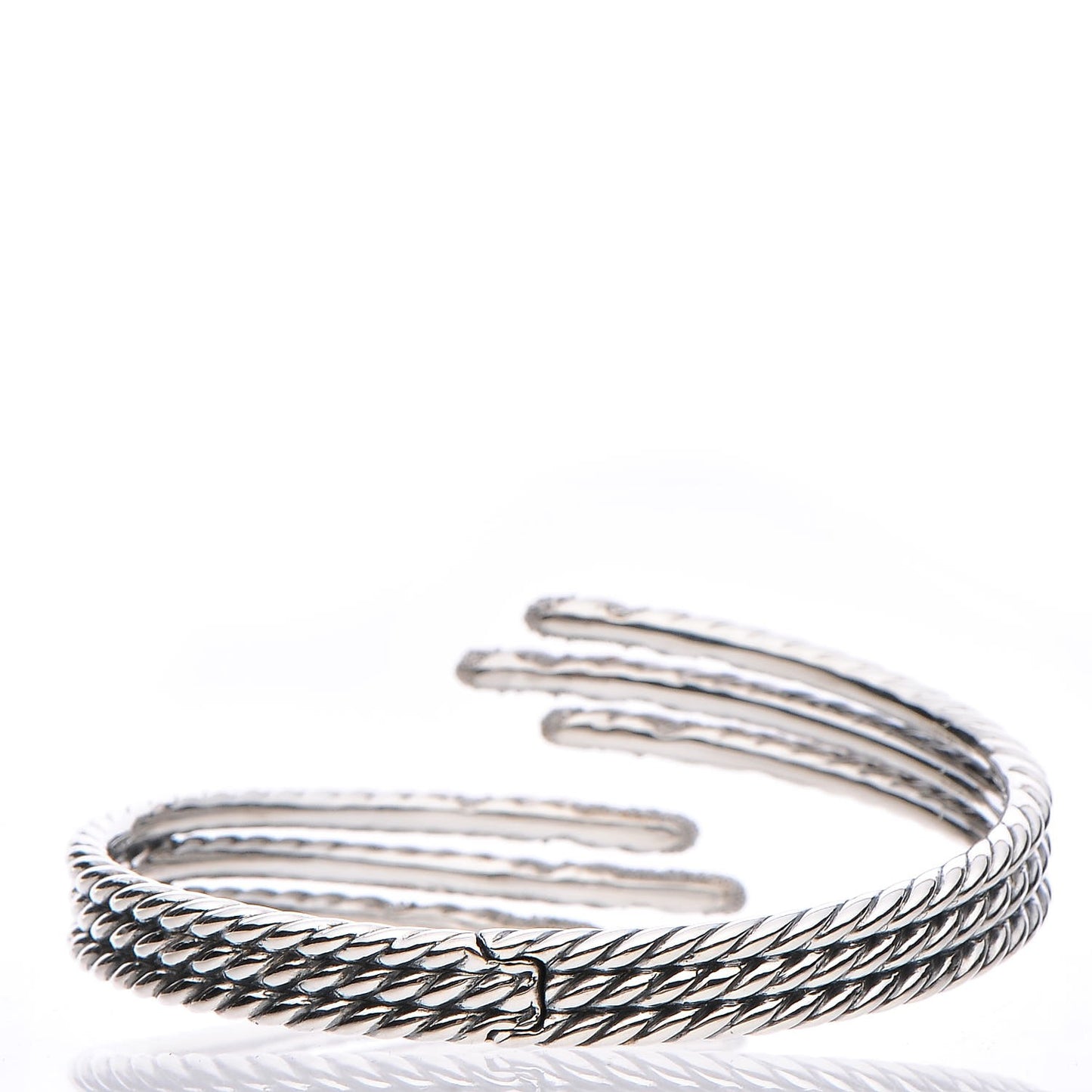 Sterling Silver Diamond 3-Row Open Willow Bracelet