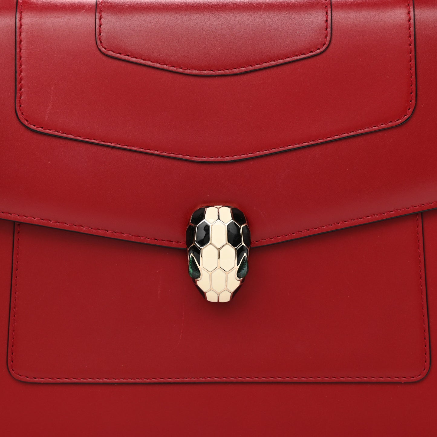 Calfskin Serpenti Forever Top Handle Red