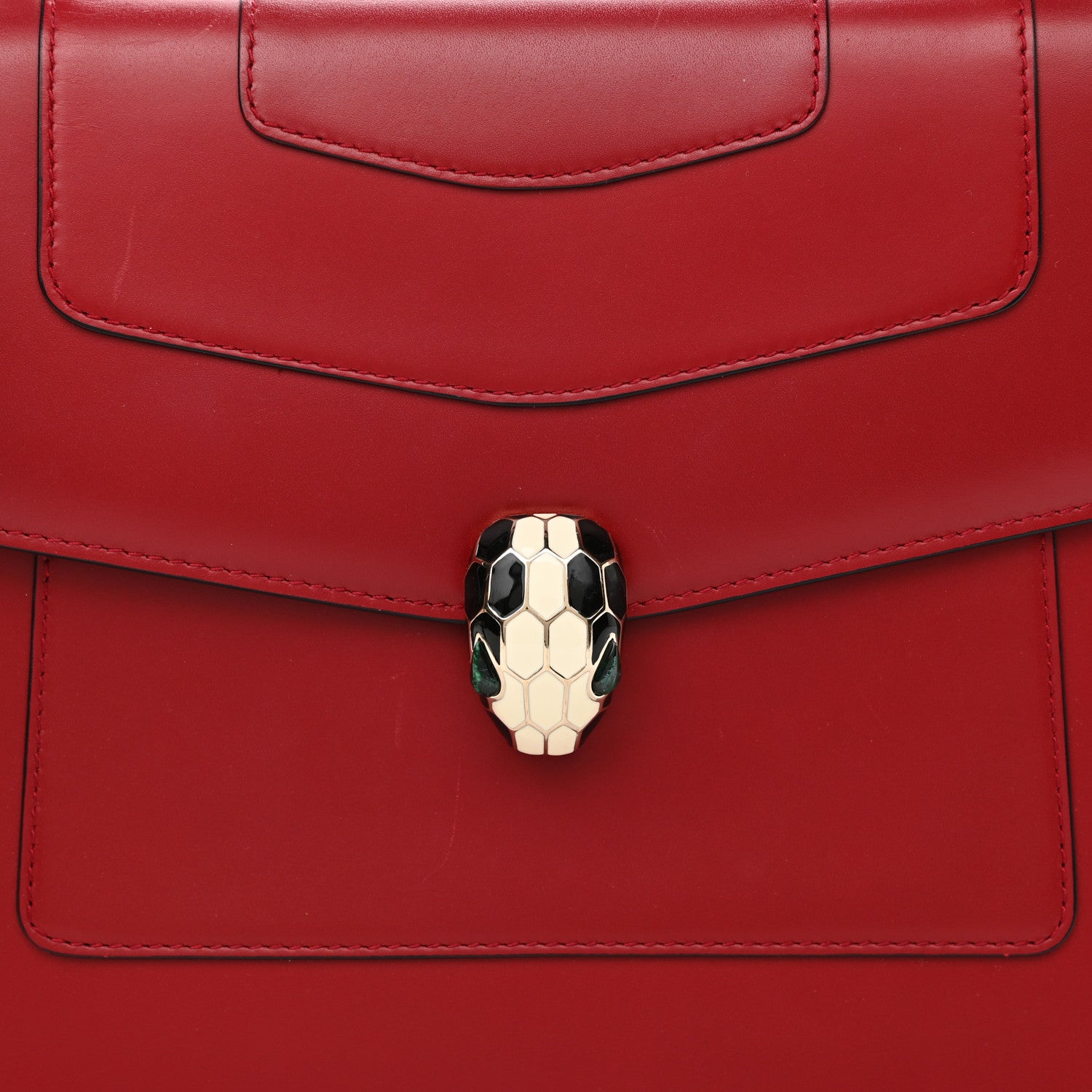 Bulgari Calfskin Serpenti Forever Top Handle Red 11 of 11