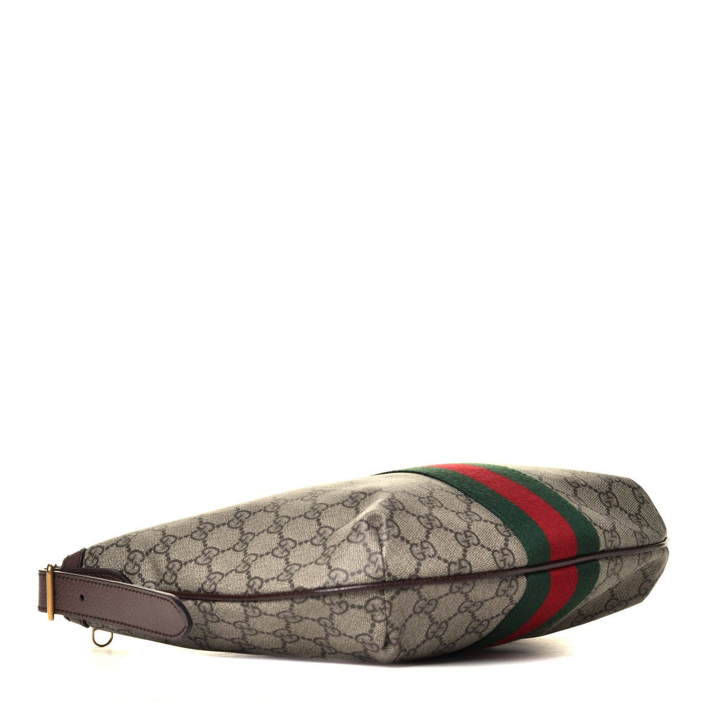 GG Supreme Monogram Web Small Ophidia Half Moon Hobo Brown