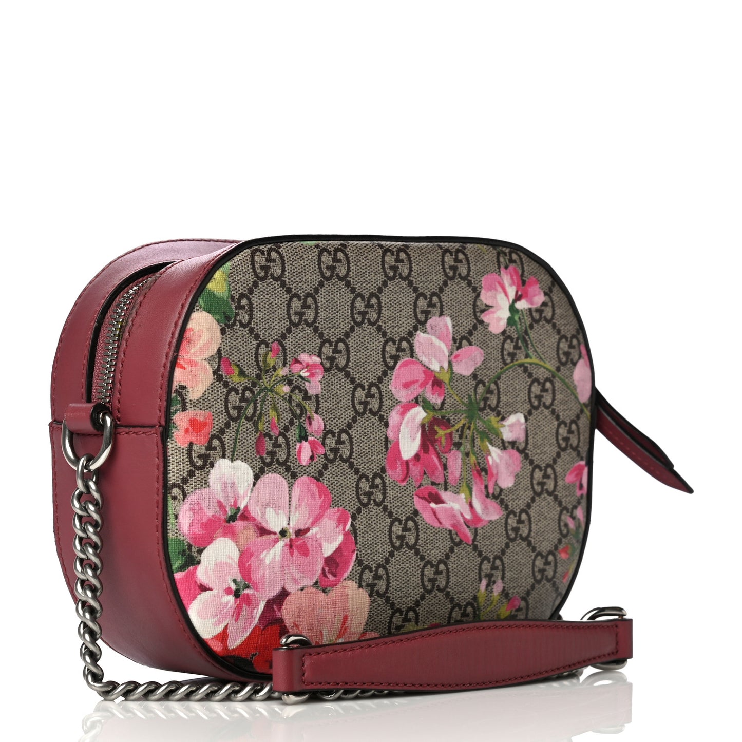 GG Supreme Monogram Blooms Mini Chain Shoulder Bag Beige Multicolor Dry Rose