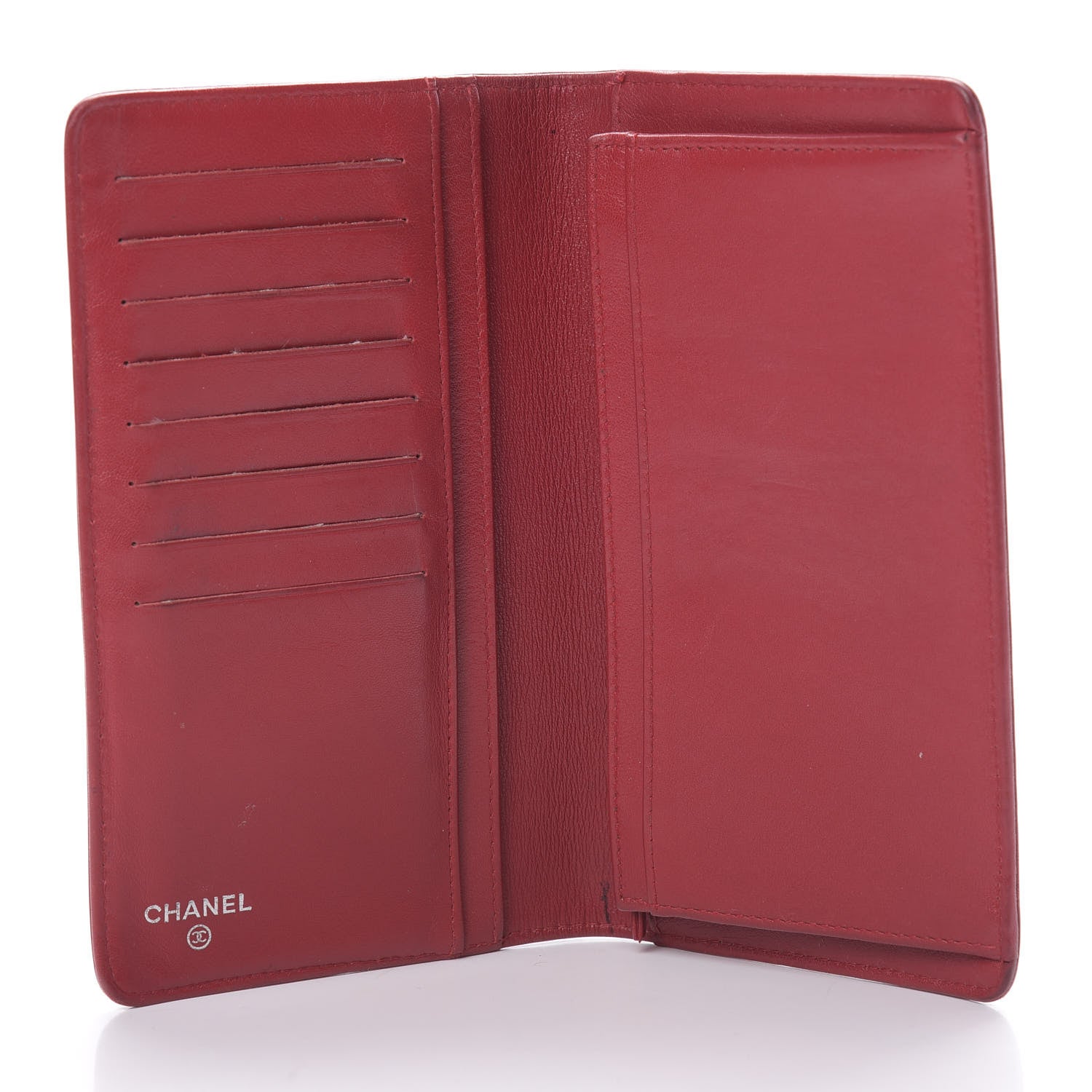 Chanel Caviar Timeless CC Yen Wallet Red 5 of 19