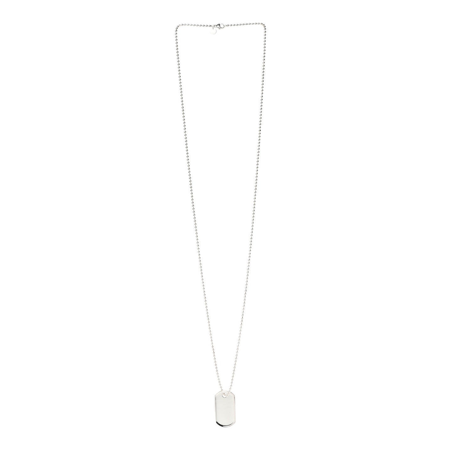 Sterling Silver Coin Edge Dog Tag Necklace