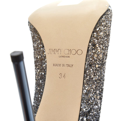 Jimmy Choo Coarse Glitter Romy 100 Pumps 34 Antique Gold 7 of 10