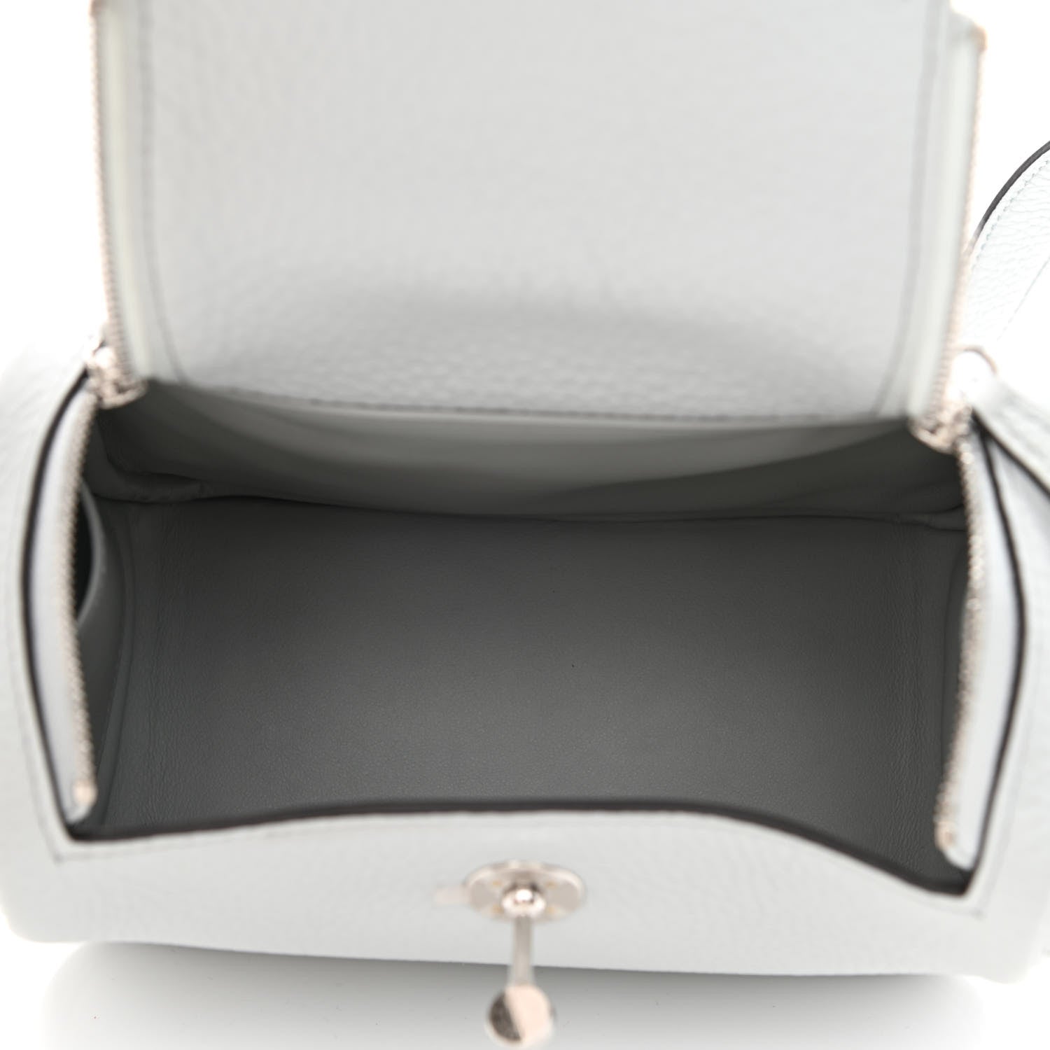 Hermes Taurillon Clemence Mini Lindy 20 Bleu Pale 5 of 11