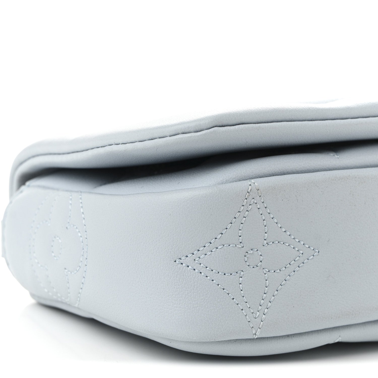 Louis Vuitton Calfskin Bubblegram Wallet On Strap Ice Blue 8 of 9