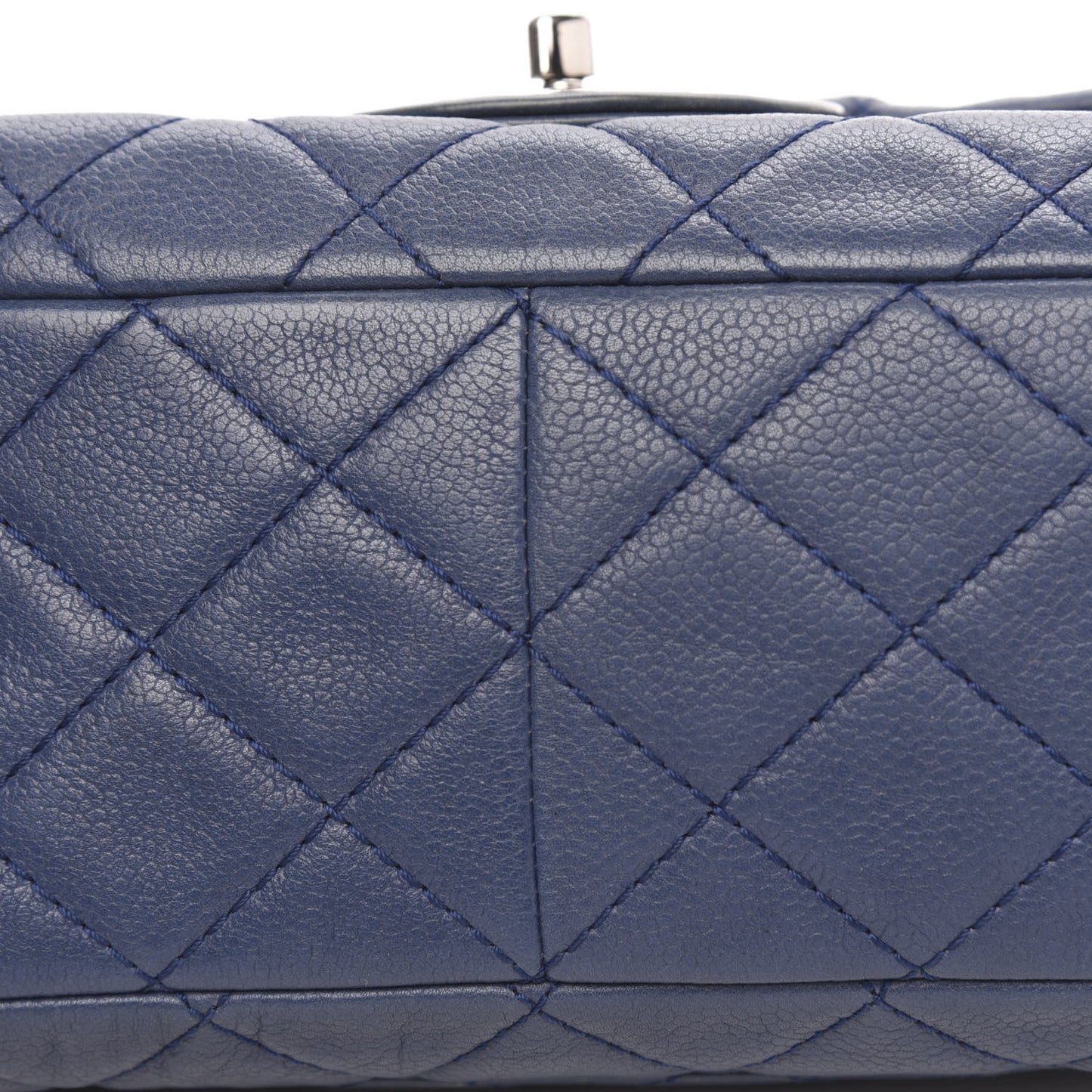Caviar Quilted Jumbo Single Flap Dark Blue