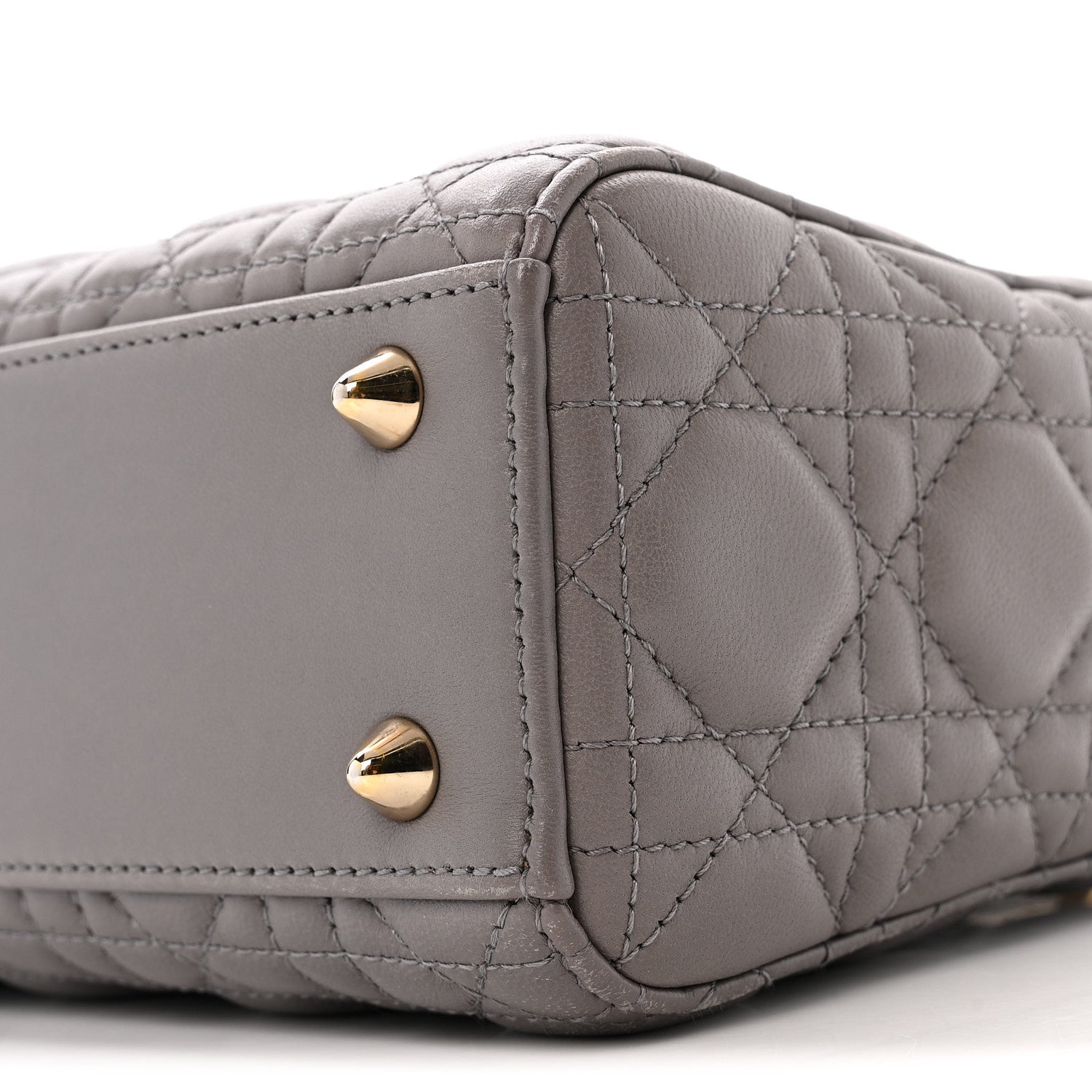 Christian Dior Lambskin Cannage Small Lady Dior Grey 10 of 17