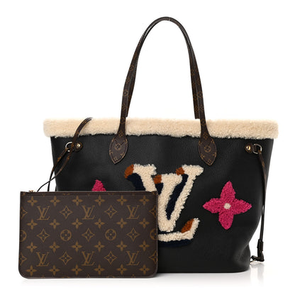 Louis Vuitton Calfskin Monogram Teddy Neverfull MM Black 1 of 11