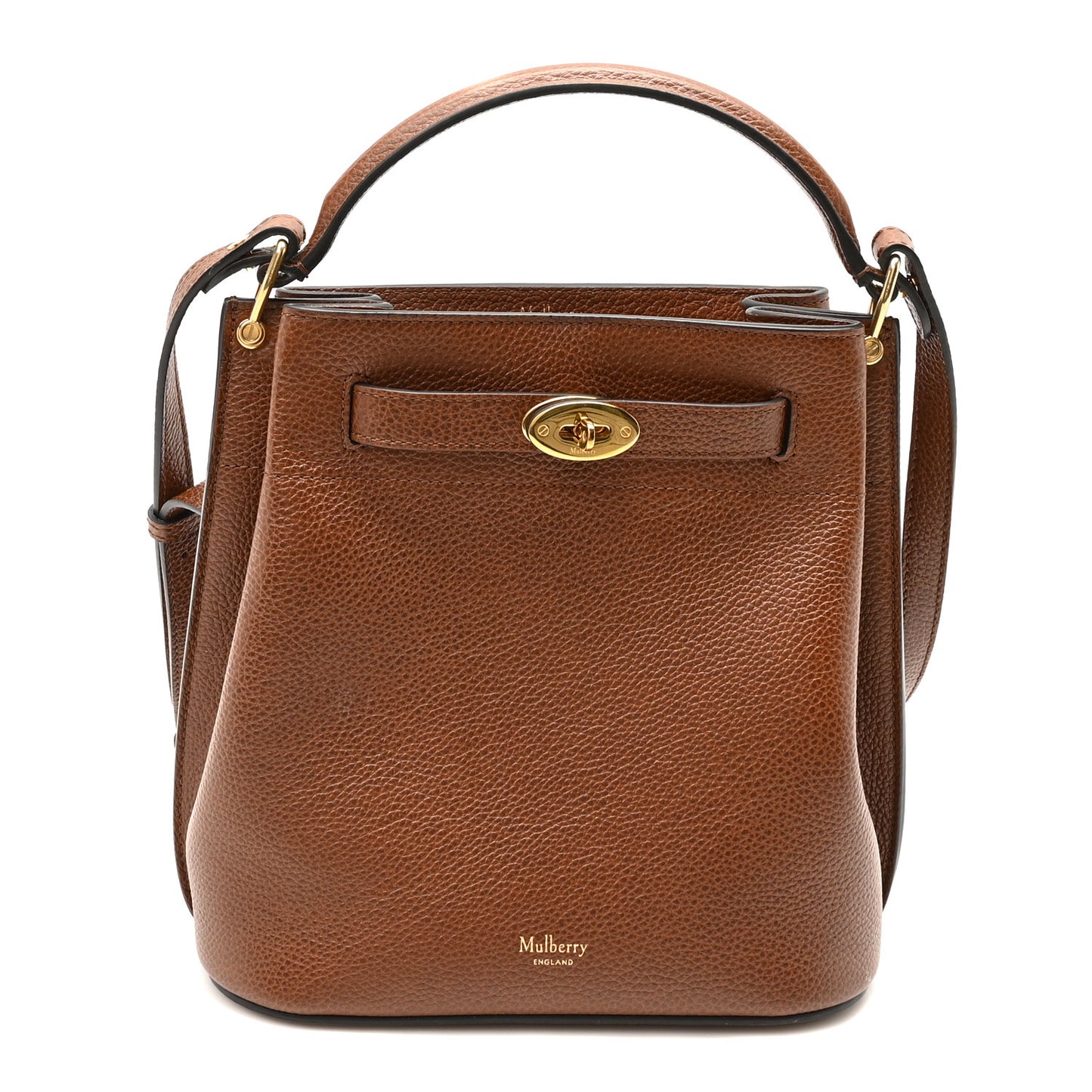 Grained Calfskin Islington Bucket Bag Oak