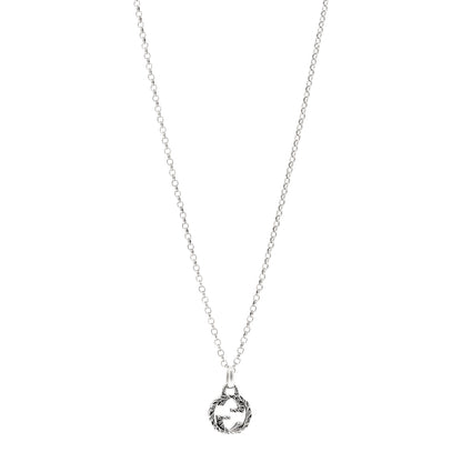 Gucci Sterling Silver Small Textured Interlocking G Pendant Necklace 1 of 4