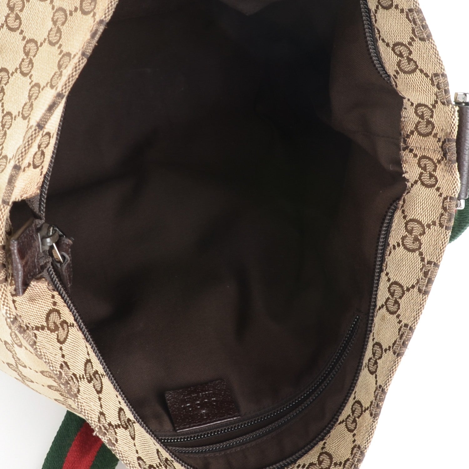 Gucci Monogram Web Medium Flat Messenger Bag Brown 5 of 7