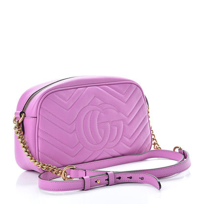 Gucci Calfskin Matelasse Small GG Marmont Chain Shoulder Bag Candy Mousse 3 of 10