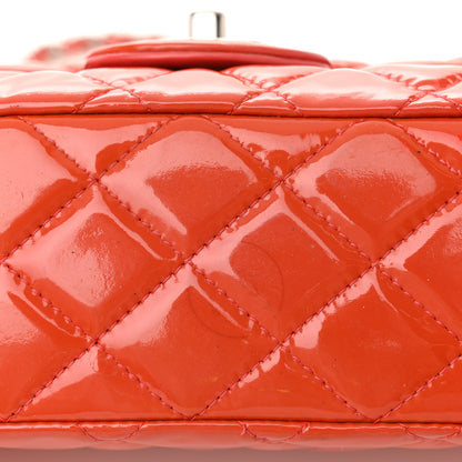 Chanel Patent Quilted Medium Double Flap Coral 21 of 21