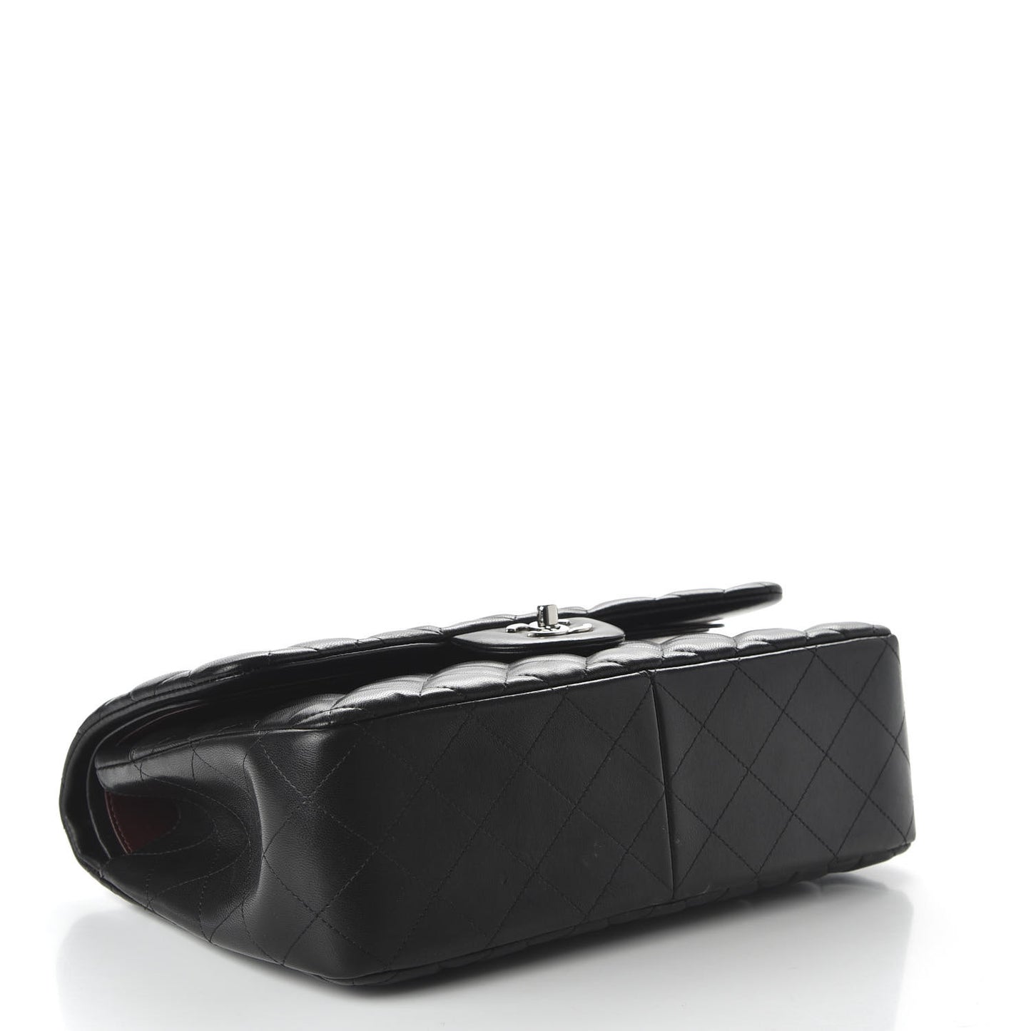 Lambskin Quilted Jumbo Double Flap Black