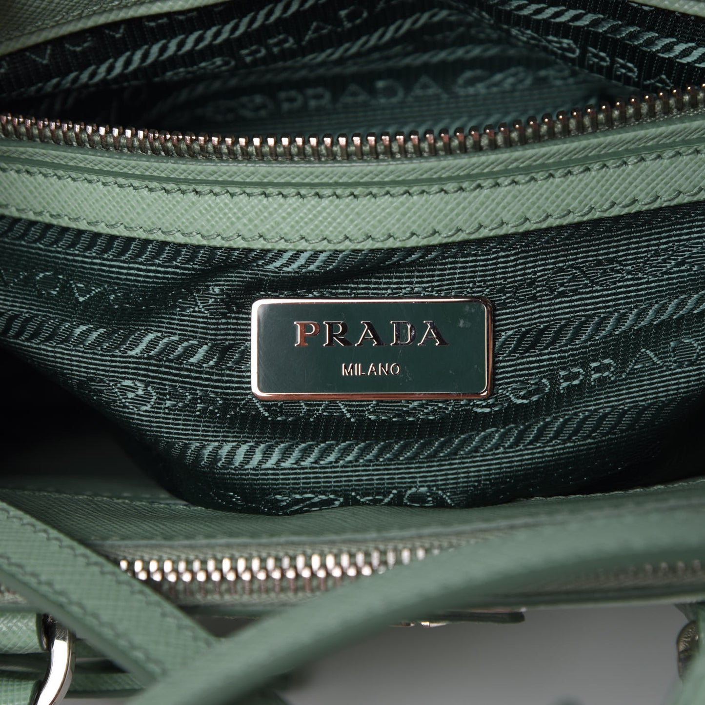 Saffiano Lux Small Galleria Double Zip Tote Acquamarina