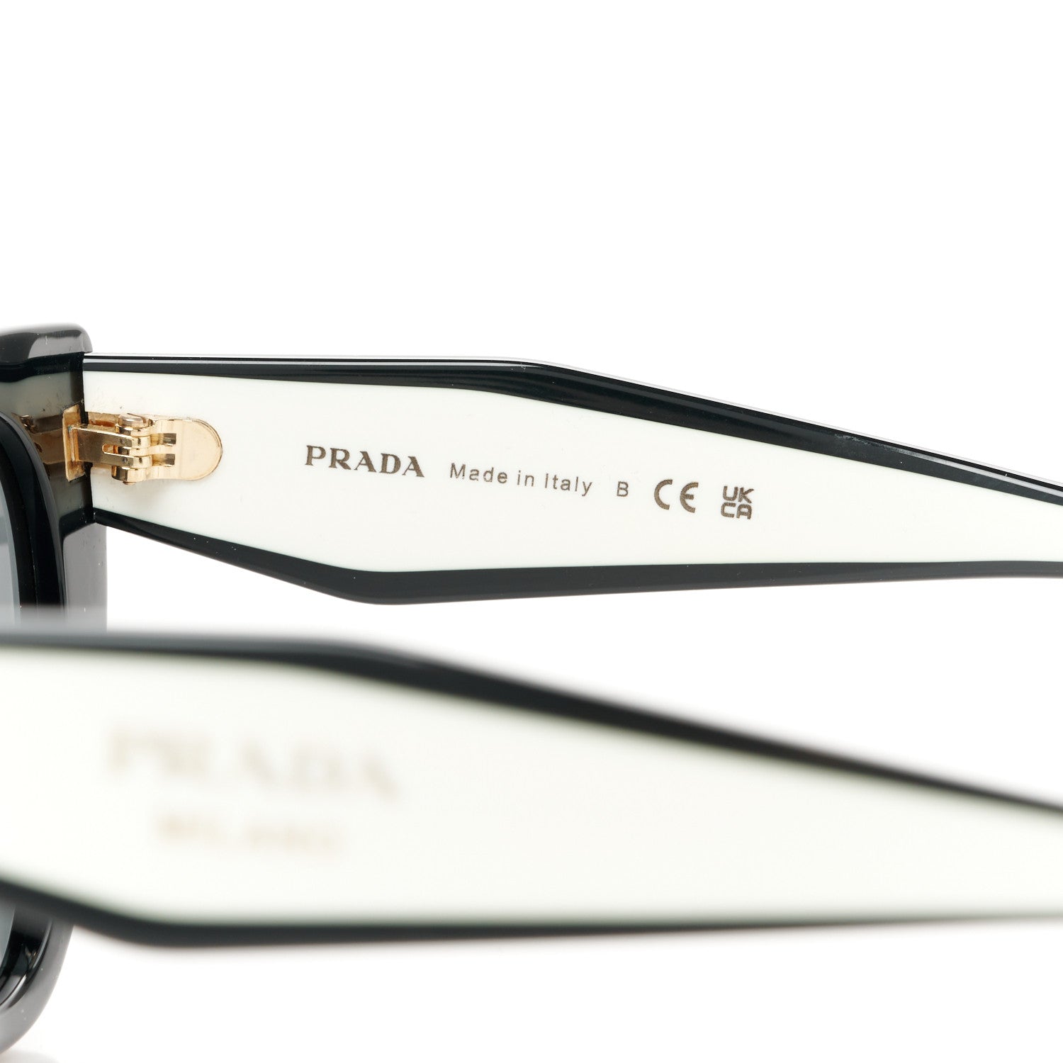 Prada Acetate Sunglasses SPR 14W Black White 6 of 8