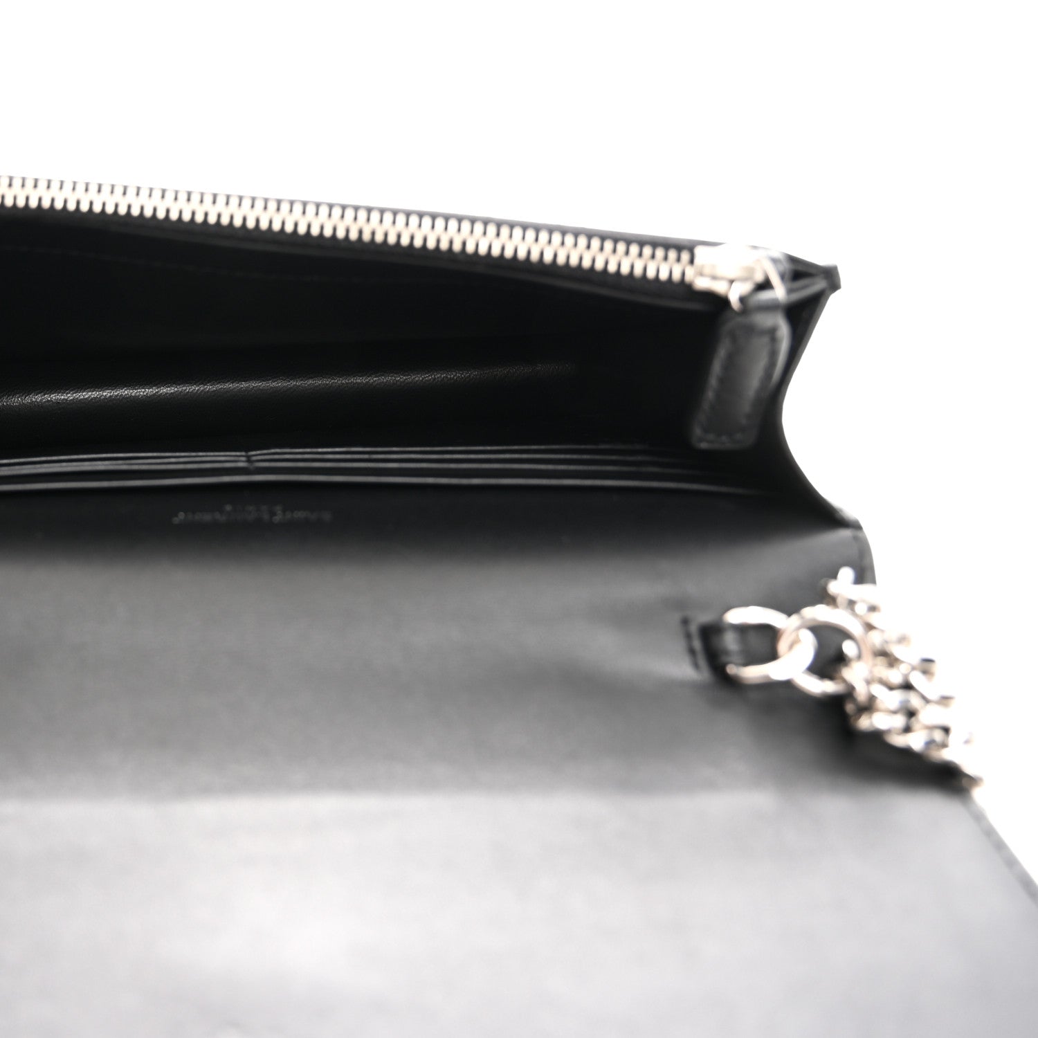 Saint Laurent Smooth Calfskin Classic Monogram Kate Tassel Chain Wallet Black 5 of 9