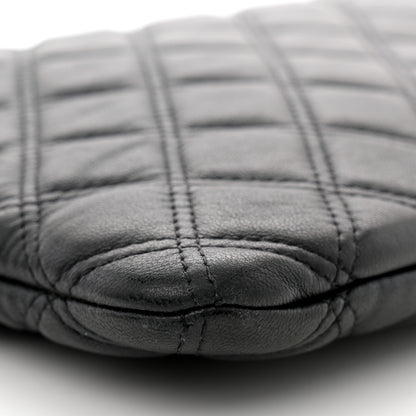 Chanel Lambskin Double Stitch Quilted Large Cosmetic Case Black 9 of 12