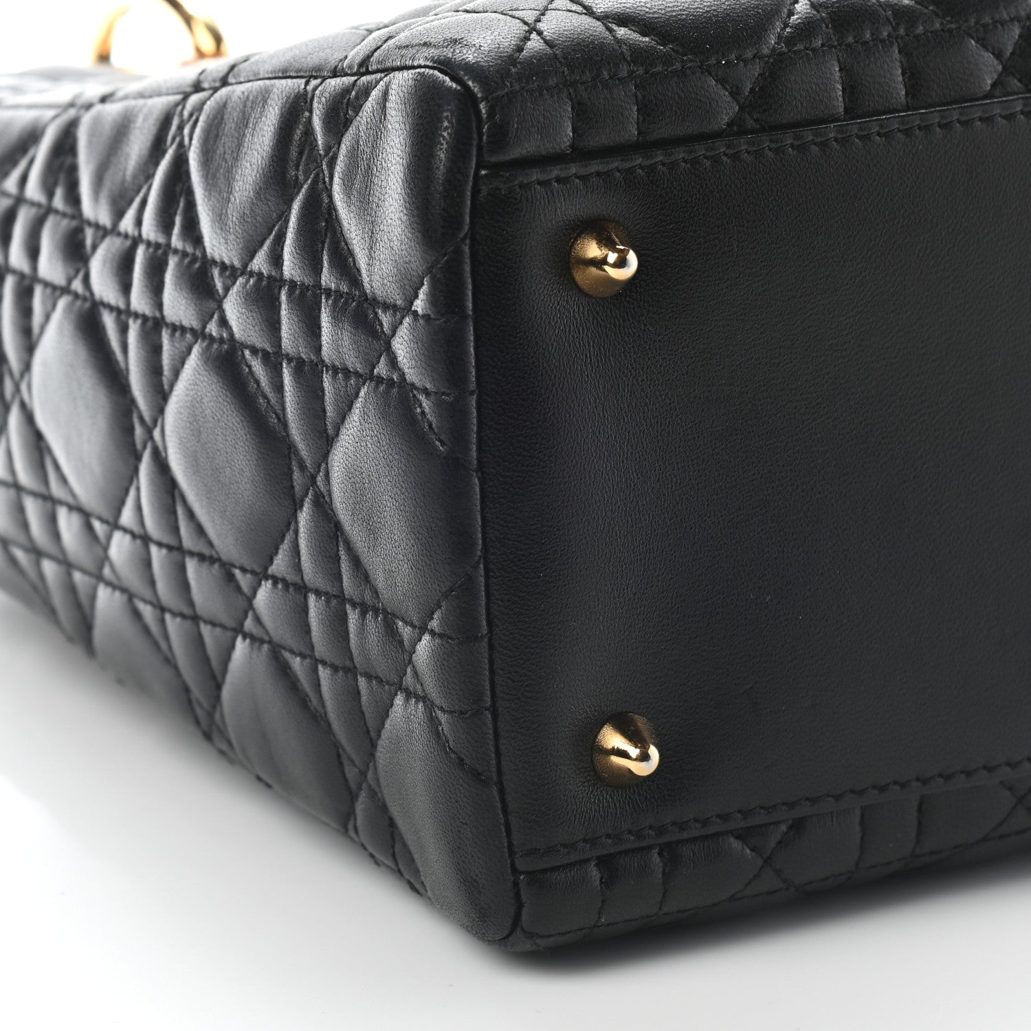 Christian Dior Lambskin Cannage Medium Lady Dior Black 8 of 9