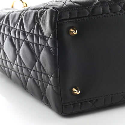 Christian Dior Lambskin Cannage Medium Lady Dior Black 8 of 9