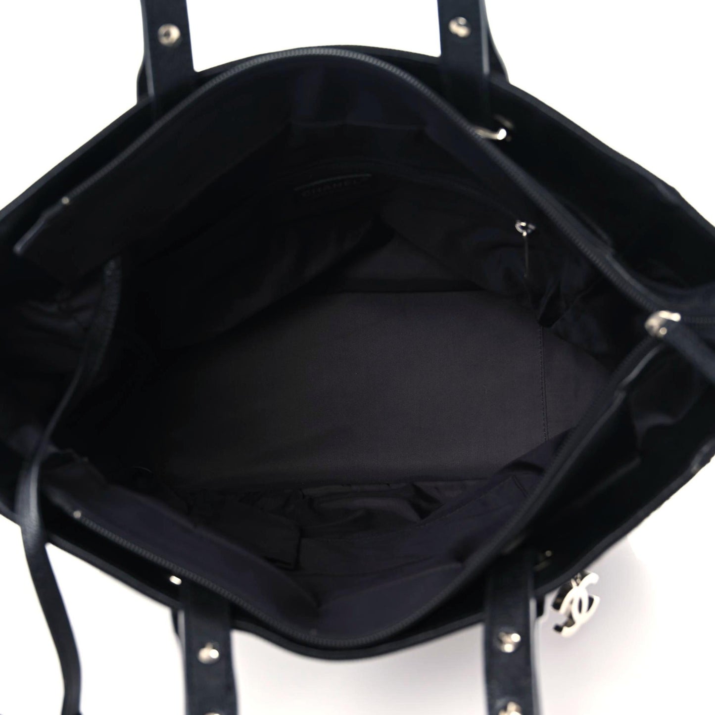 Coated Canvas Quilted Large Paris Biarritz Tote Black